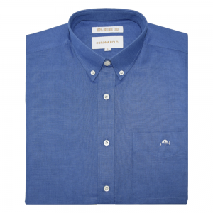 CAMISA MANGA CORTA LINO CABALLERO AZUL
