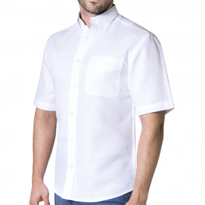 CAMISA MANGA CORTA LINO CABALLERO - BLANCO