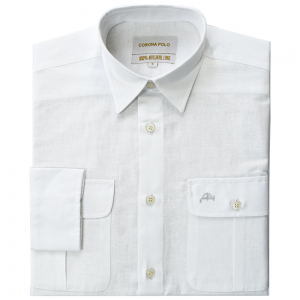 CAMISA DE LINO MANGAS LARGAS CON DOS BOLSILLOS 